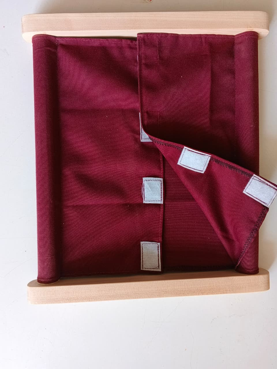Velcro dressing frame for preschool learning and coordination skills