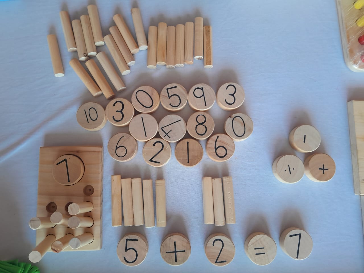 Bright educational wooden math set, encourages independent learning and numeracy skills