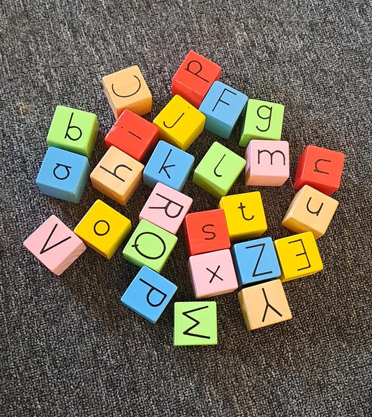 Colorful alphabet building blocks for kids