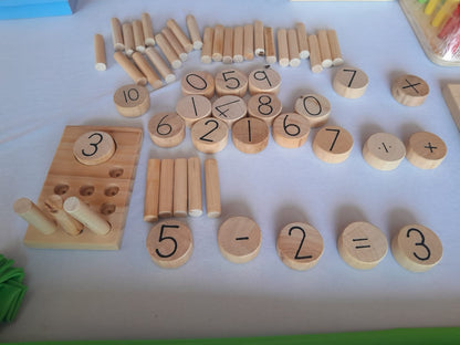 Counting sticks and number coins math toy, engaging and tactile learning experience for kids