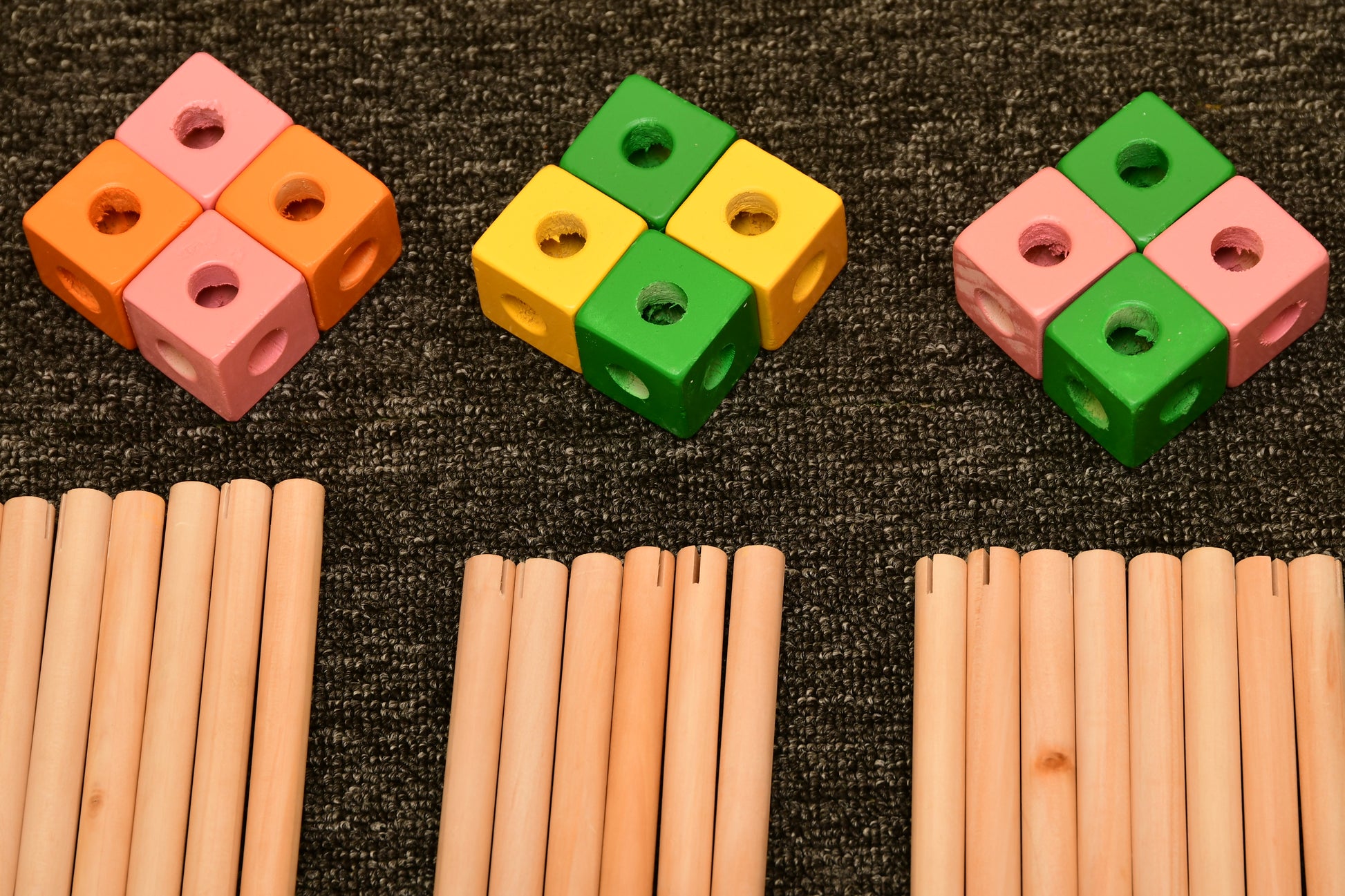 Creative wooden building blocks for kids imaginative play
