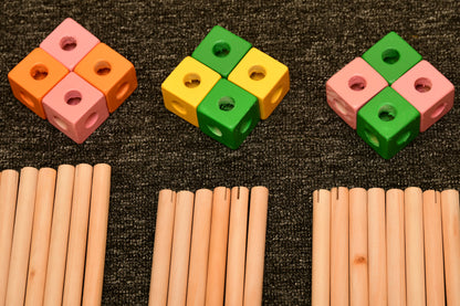 Creative wooden building blocks for kids imaginative play