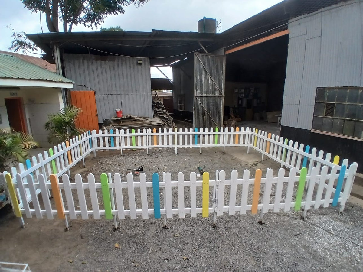 Custom wooden picket fence for schools and ECD centers