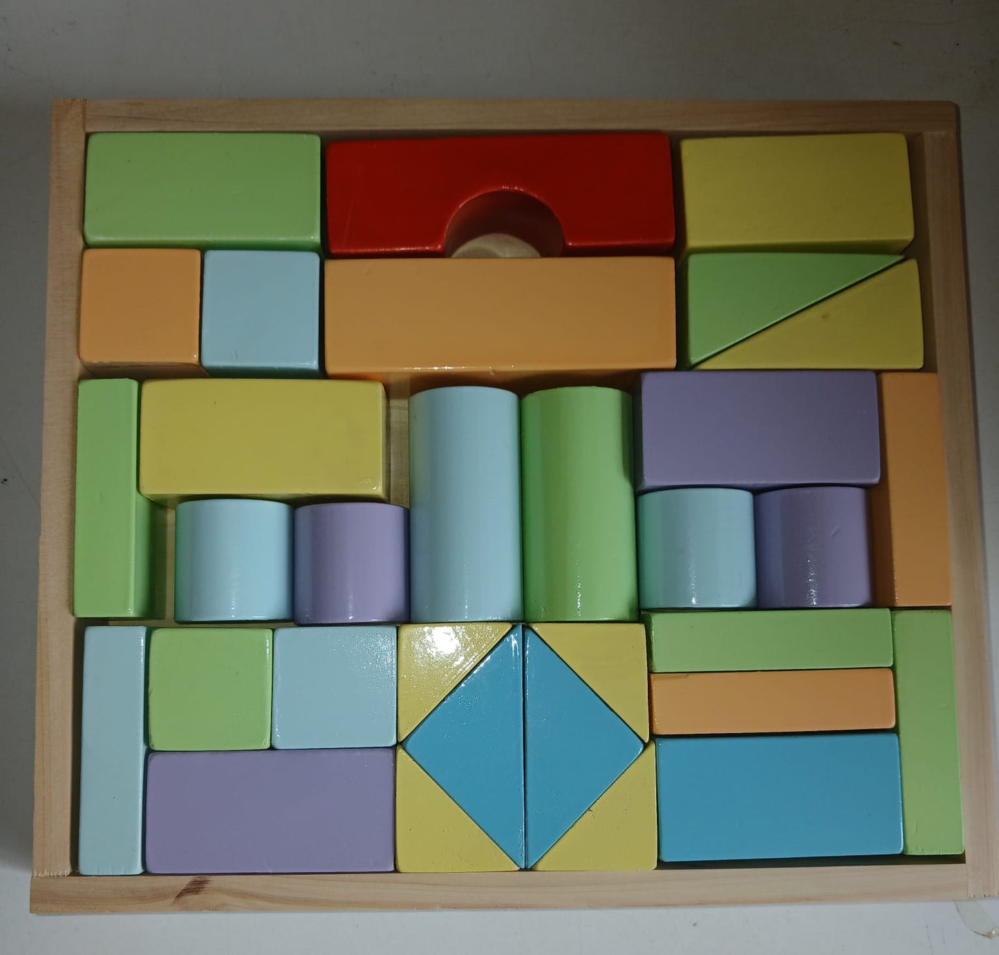 Educational wooden blocks for kids to improve creativity and motor skills