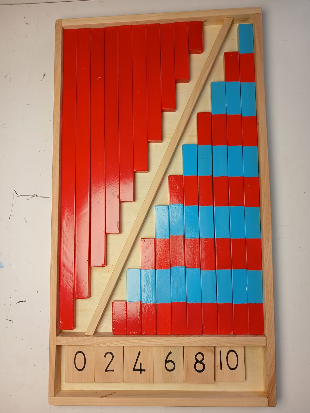 Hands-on Montessori number rods for kids learning counting and sequencing