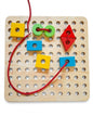 Wooden Lacing Board with Threading Shapes & Colorful Laces – Fine Motor Skills Toy