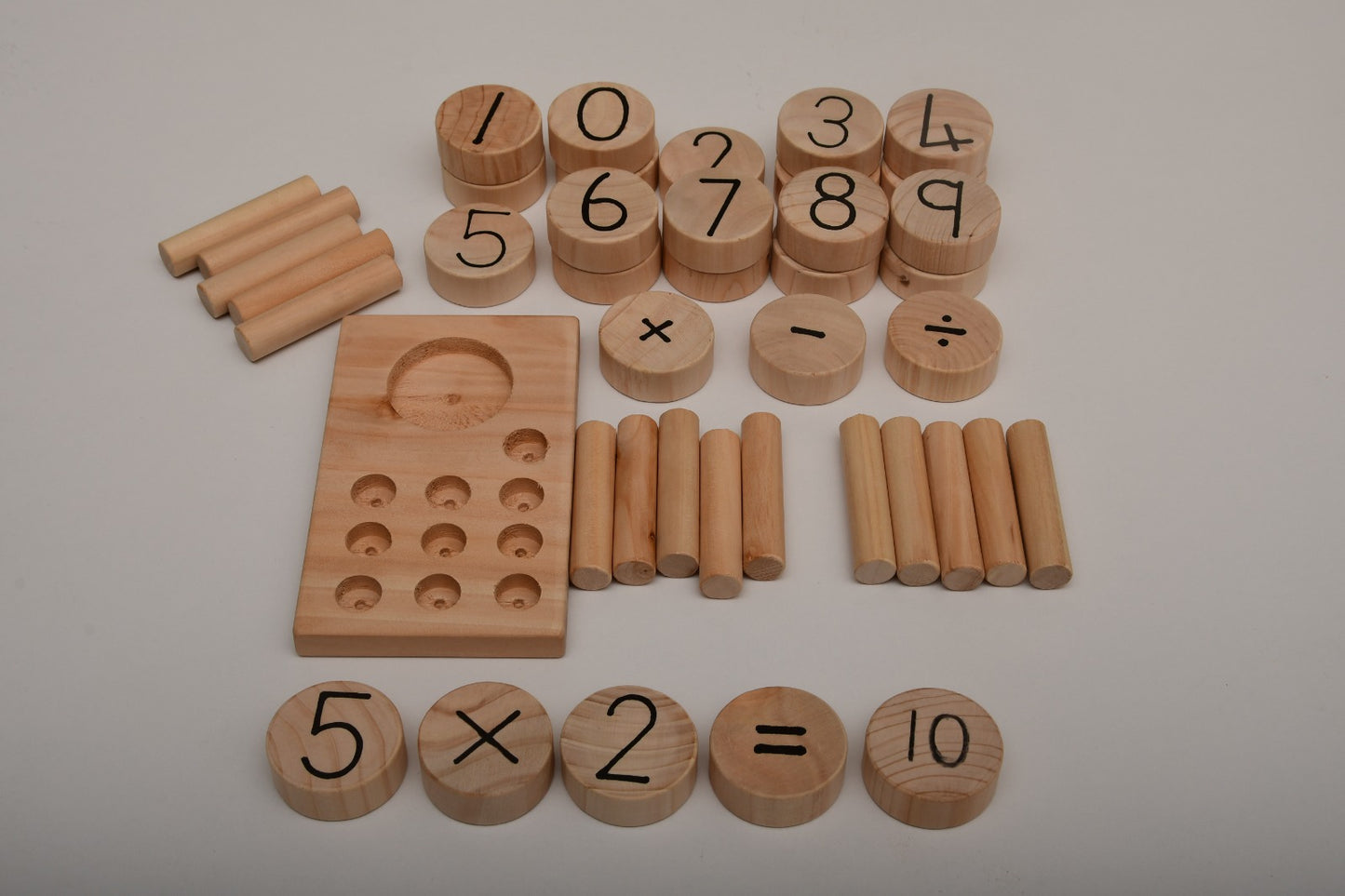 Interactive early math learning toy, Montessori-inspired wooden math set for home and school