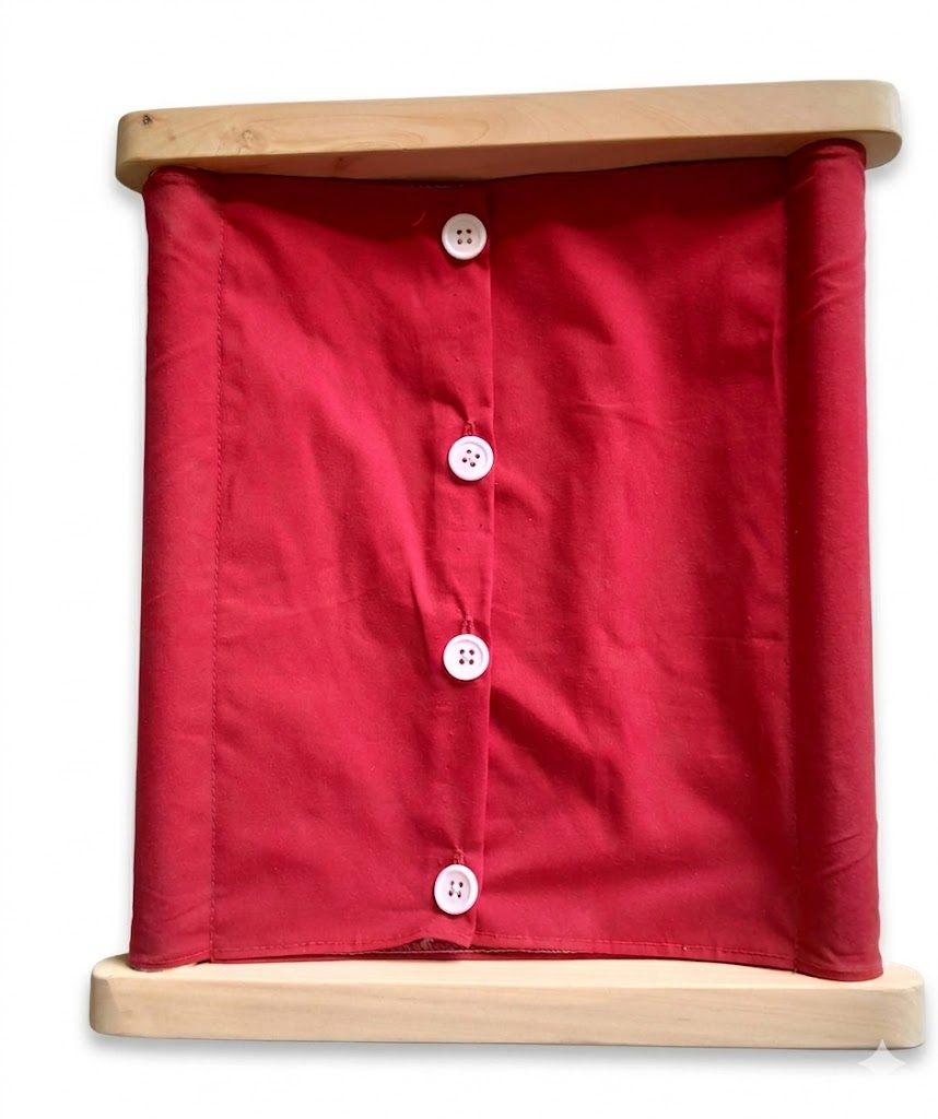 Montessori Button Dressing Frame for Kids | Wooden Practical Life Montessori Toy for Fine Motor Skills and Independent Dressing