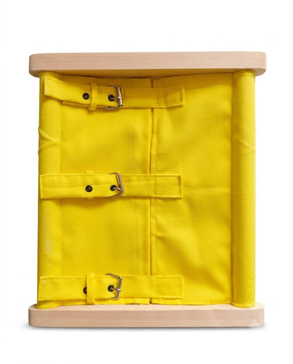 Montessori buckle dressing frame for toddlers learning to fasten buckles independently