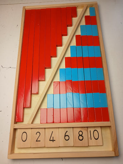 Montessori number rods and long rods set with number cards for preschool learning