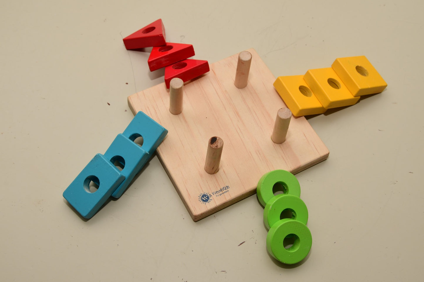 Safe non-toxic wooden shape sorter toy for toddlers