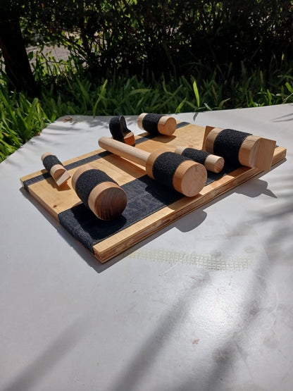 Sensory board for toddlers with velcro components for learning through play