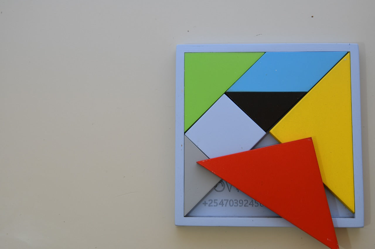Tangram geometric puzzle for toddlers, preschoolers, and early learners, promotes focus and logic