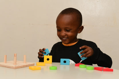 Toddler Montessori toy wooden shape sorter in Kenya