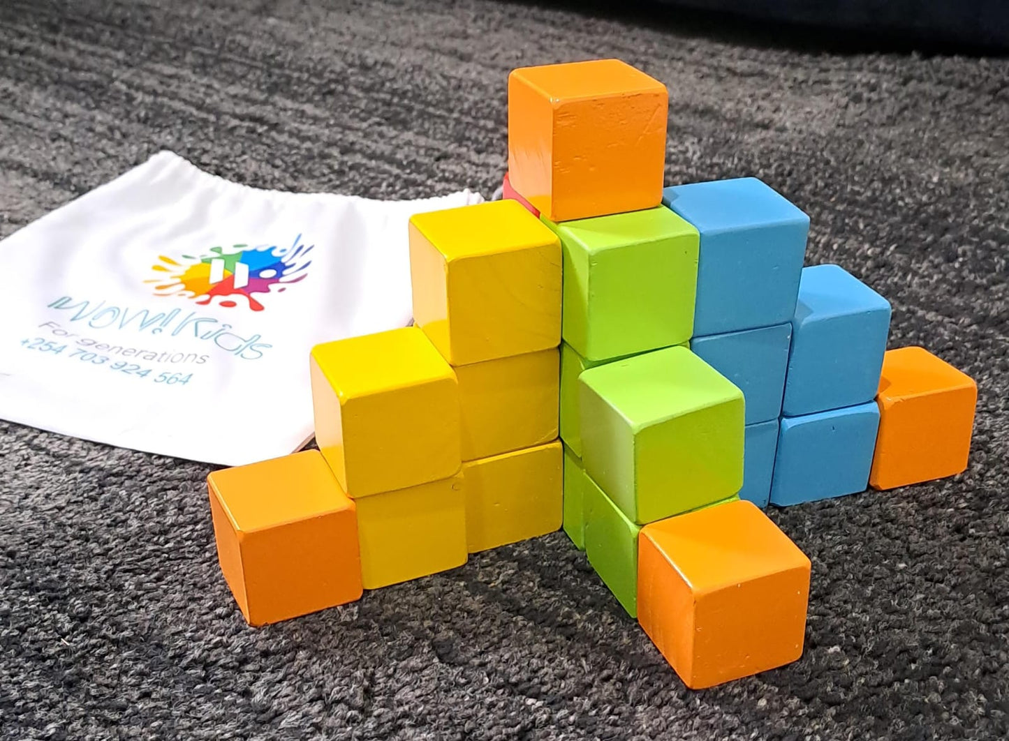 Multicolored Wooden Building Blocks for kids