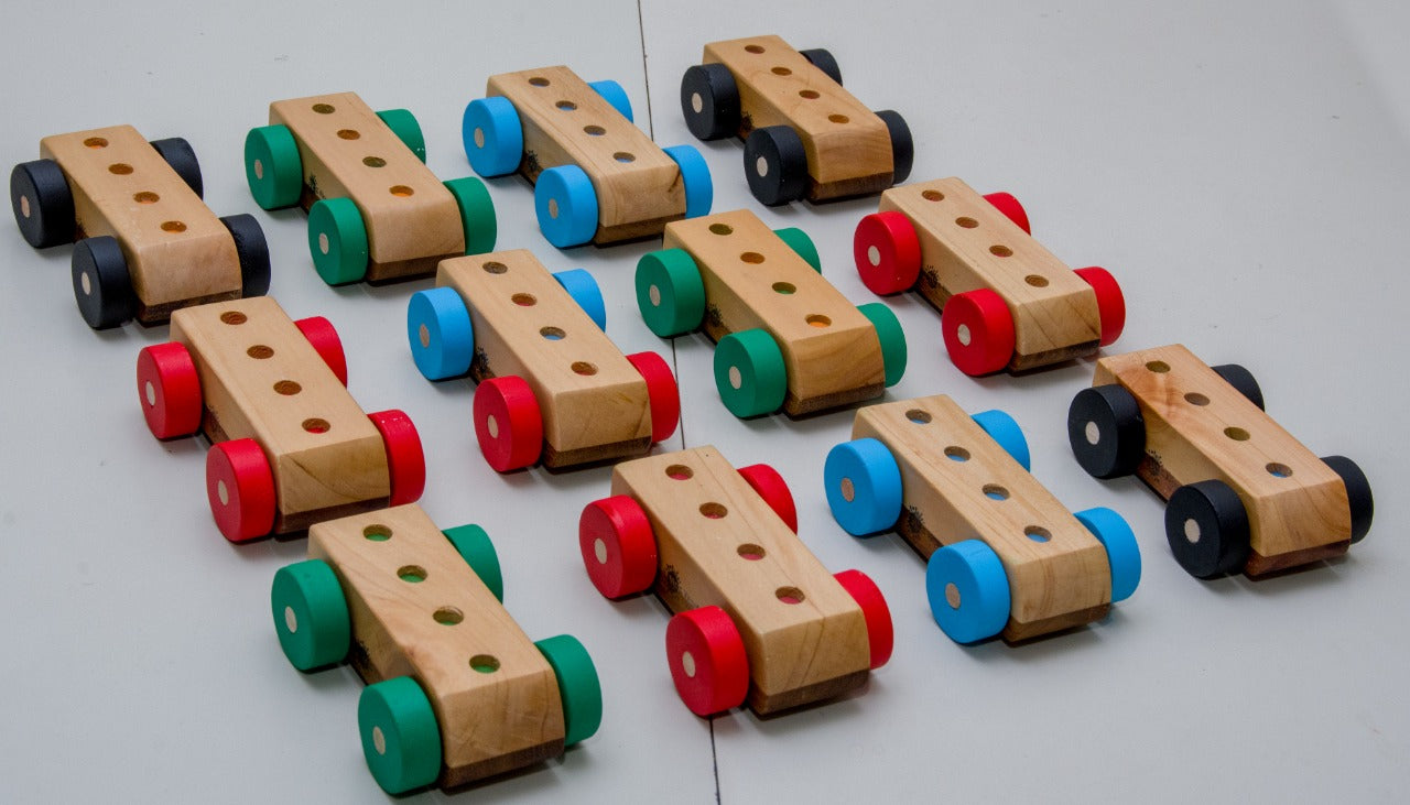 Colorful wooden car