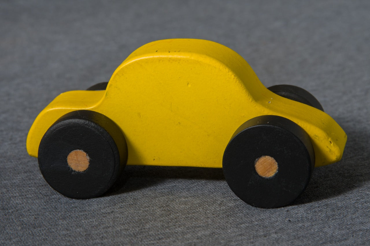 Vibrant wooden children toy car