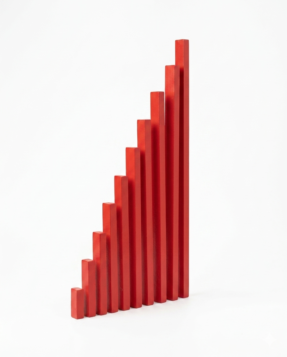 Wooden Montessori number rods set for early math learning