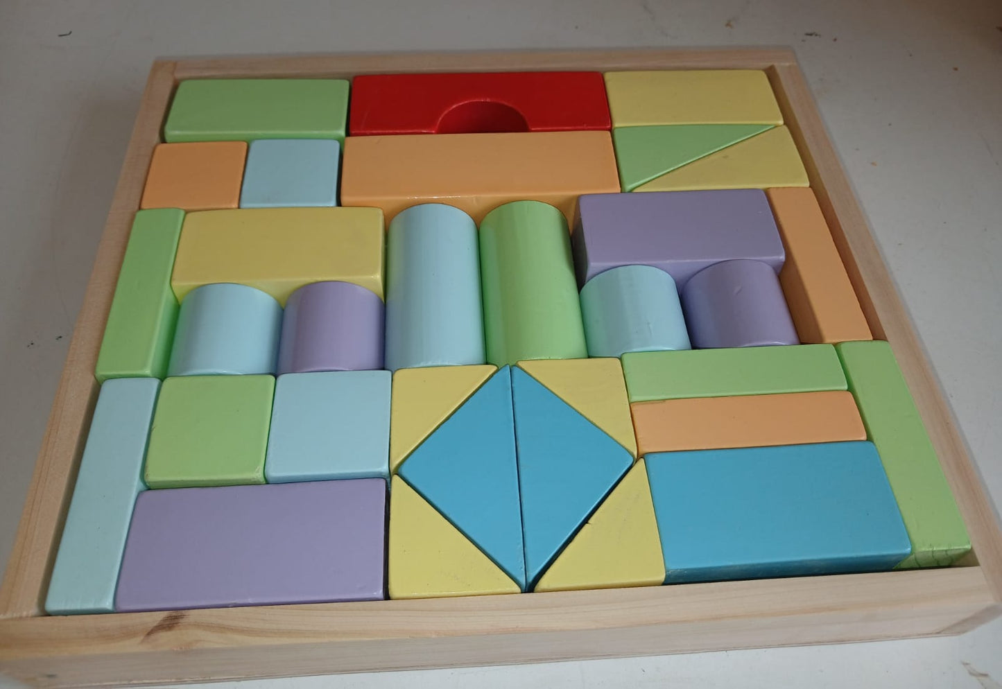 Wooden building blocks set for toddlers with box educational toy Kenya