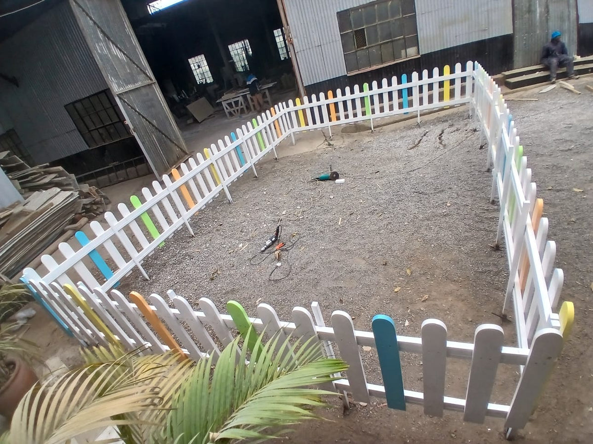 Wooden children’s playground fence for outdoor spaces
