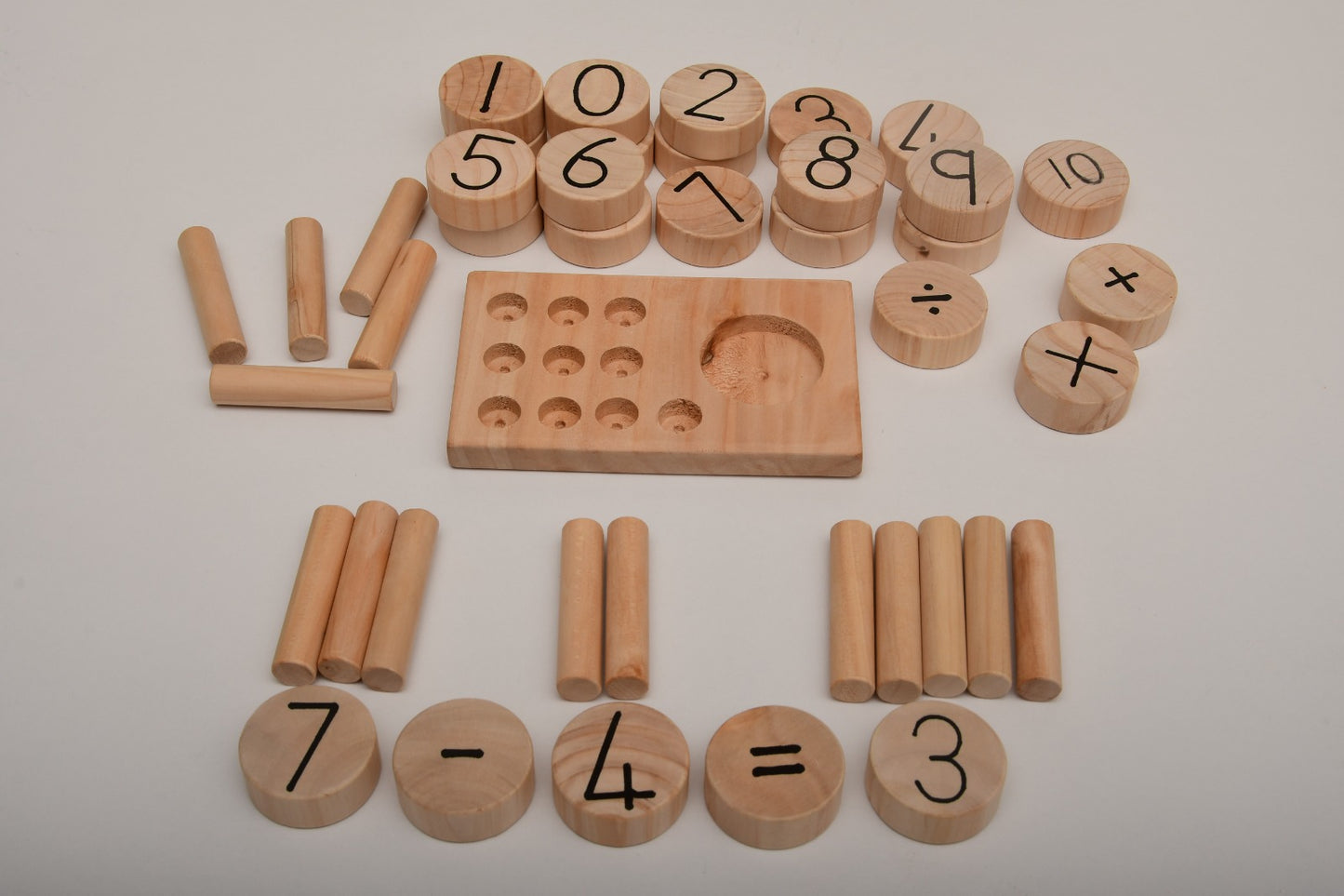 Wooden counting sticks and number coins set, fun and educational math toy for kids 3-6