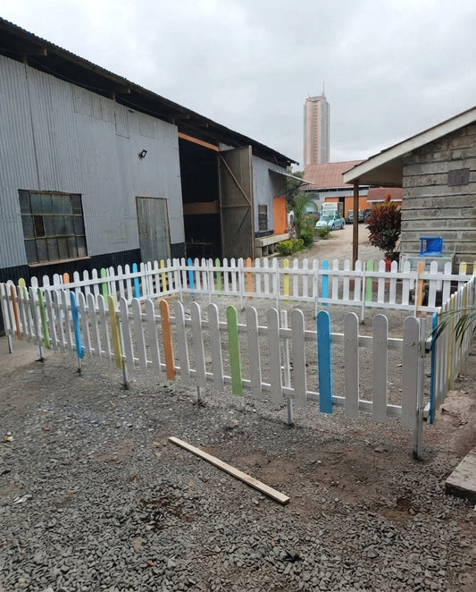 Wooden picket fence for children’s play areas