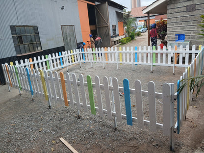 Wooden picket fence for school gardens and play areas