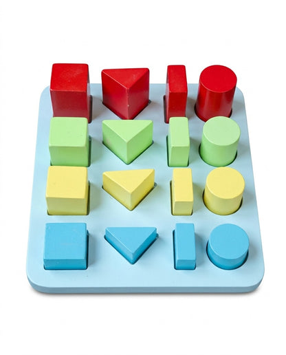 Wooden shapes puzzle toy for kids educational Montessori learning set