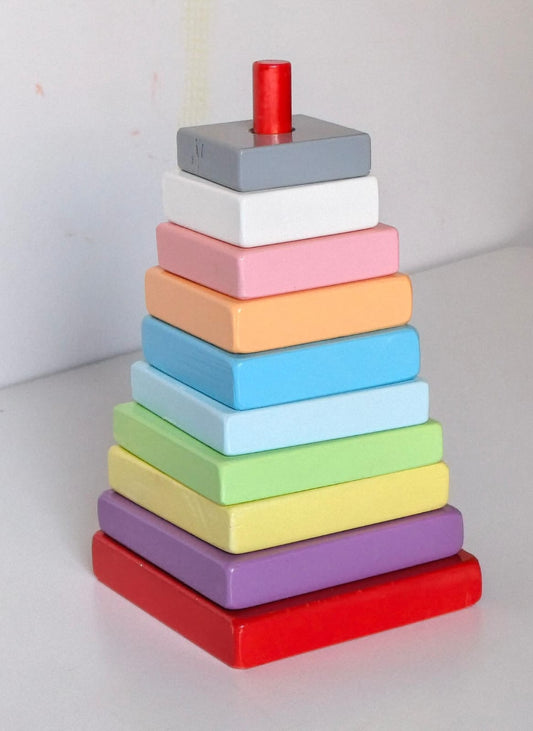 Wooden stacking tower toy for toddlers early learning
