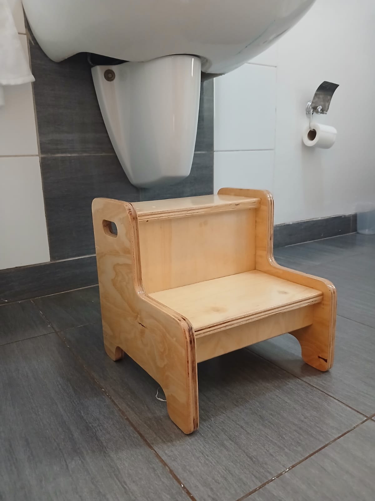 Wooden step stool for toddlers