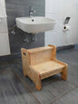 Wooden toddler step stool for bathroom use