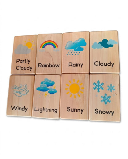 Wooden Flashcards for Toddlers – Educational Learning Cards for Animals, Fruits, Body Parts, Minibeasts & Weather