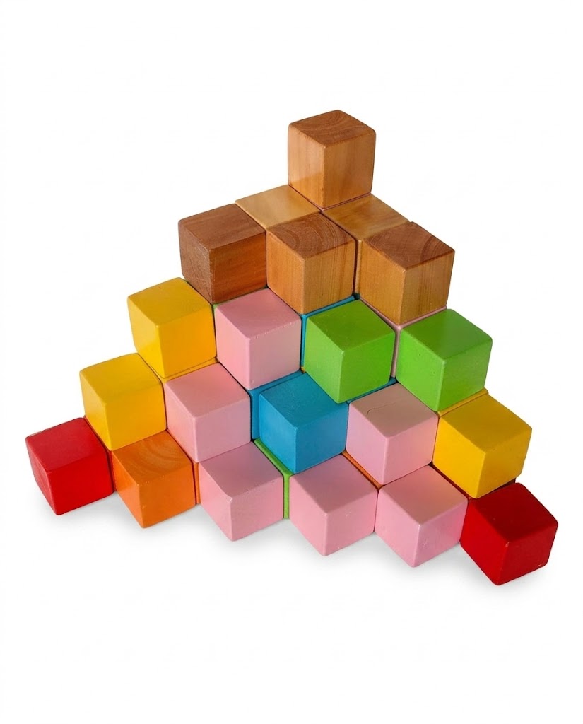 27-Piece Colorful Wooden Building Blocks – Stacking Toy for Toddlers and Preschoolers